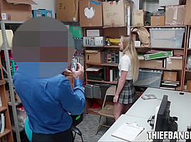 Corrupt Store Officer Gives teen 18+ Thief Alyssa Cole Hard Fuck Punishment