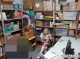 Corrupt Store Officer Gives teen 18+ Thief Alyssa Cole Hard Fuck Punishment