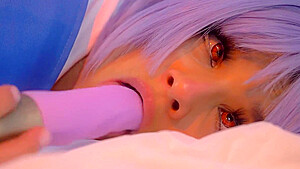 Cosplay teens 18+ Sensual Solo Session With A Dildo 11 Min With Rei Ayanami