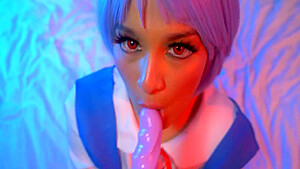 Cosplay teens 18+ Sensual Solo Session With A Dildo 11 Min With Rei Ayanami
