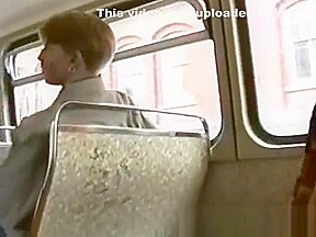 Crazy MILF bus flash and masturbation