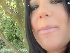 Creampied Babe Pussydrilled In Outdoor Closeup 3some