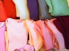Cum on panties and mohair sweater