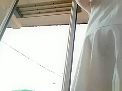 Cute Blonde In White Dress