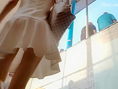 Cute Blonde In White Dress