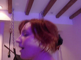 Cute babe gets punished with some bdsm games and a strapon by Submissive lesbian games