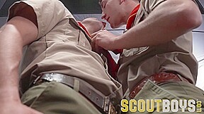 Cute boys make out then get fucked raw by hung scoutmaster