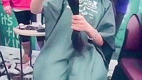 Cute indian girl gets shaved for charity