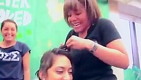 Cute indian girl gets shaved for charity