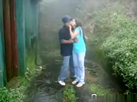 Cute teen 18+ Fucks Her BF In The Rain