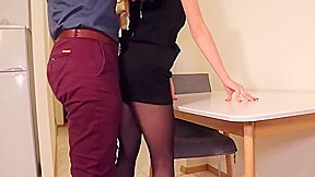 Deepthroat blowjob fuck in pantyhose
