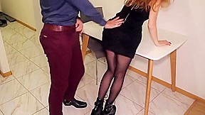 Deepthroat blowjob fuck in pantyhose
