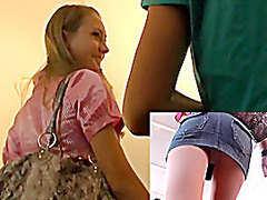 Delightsome subway playgirl's upskirt