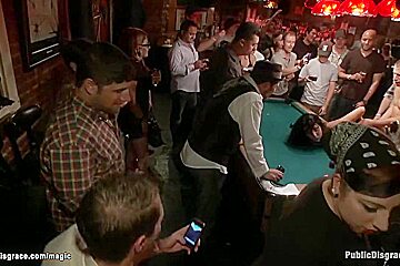 Dirty Bitch Copulated In Public Pool Bar
