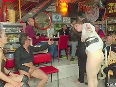 Dirty European Bitch Pissed In Public Bar With Liza Del Sierra, Lucia Love And Fetish Liza