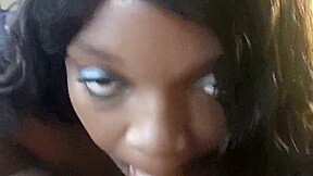 Ebony Hoe Sucks White Dick and Swallows