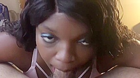 Ebony Hoe Sucks White Dick and Swallows