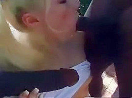 Ebony Monster Cock Blowjob and Faccial