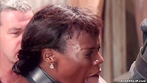 Ebony Slave Trainee Sucks Huge Dick