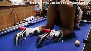 Ebony dressed as Harley Quinn drinks too much in Halloween
