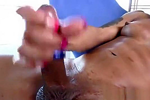 Ebony shemale Candi Love masturbation