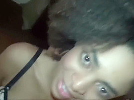 Ebony teen 18+ Luna Cheat and Call her Boyfriend while Fuck