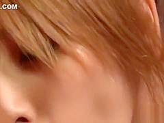 Elegant lady Sakura Kiryu opens her mouth and sucks two stron