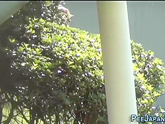 Embarrassed Asian Peeing