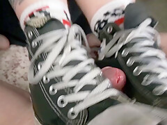Estella Bathory - Foot Fetish Cbt Converse Shoejob Cruel Femdom Girlfriend Ruined Orgasm Footjob