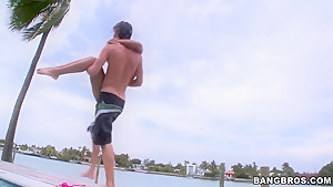 Extreme beach foot fuck with sexy whore Kara Novak!