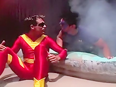 Fabulous male in crazy uniform homosexual porn scene