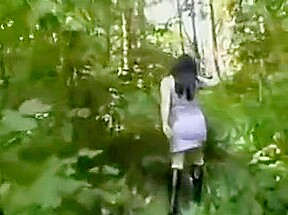 Fat Chubby GF shows her Big Tits and Pussy on the Woods
