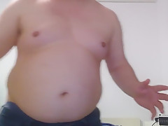 Fat Gainer Stuffing Himself With Pizza