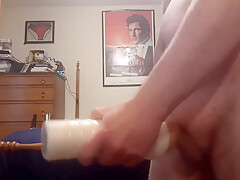 Fat Guy With Flat Ass Fucks Fleshlight