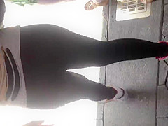 Fat Mexican ass in see thru leggings white thong