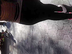 Fat Mexican ass in see thru leggings white thong