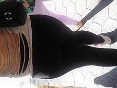 Fat Mexican ass in see thru leggings white thong
