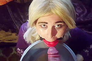 Fat Slut Sissy Crossdresser gets Throated Humiliated Fucked and Pissed on