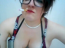 Fat smoking cam slut