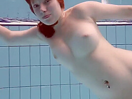 Fat teen 18+ underwater shows her bouncing body