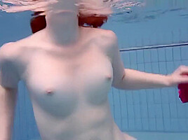 Fat teen 18+ underwater shows her bouncing body