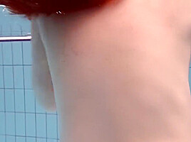 Fat teen 18+ underwater shows her bouncing body