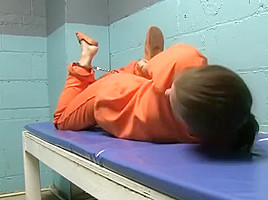 Female Prisoner Strapped in for Transport (She will not return)