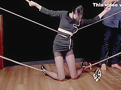 Femdom And Bound In Black Dress