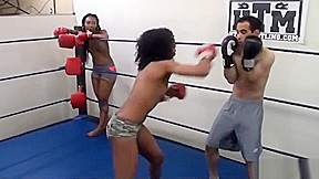 Femdom Boxing Beatdown - Wimp Gets Smashed