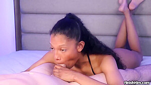Feminine Ebony Eden Gives Amazing Blowjob