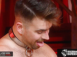 FistingInferno - Leather Clad Stud Double Fisted By Sub Slut
