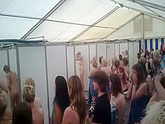 Fit babe spied nude in shower