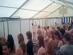 Fit babe spied nude in shower