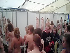 Fit babe spied nude in shower